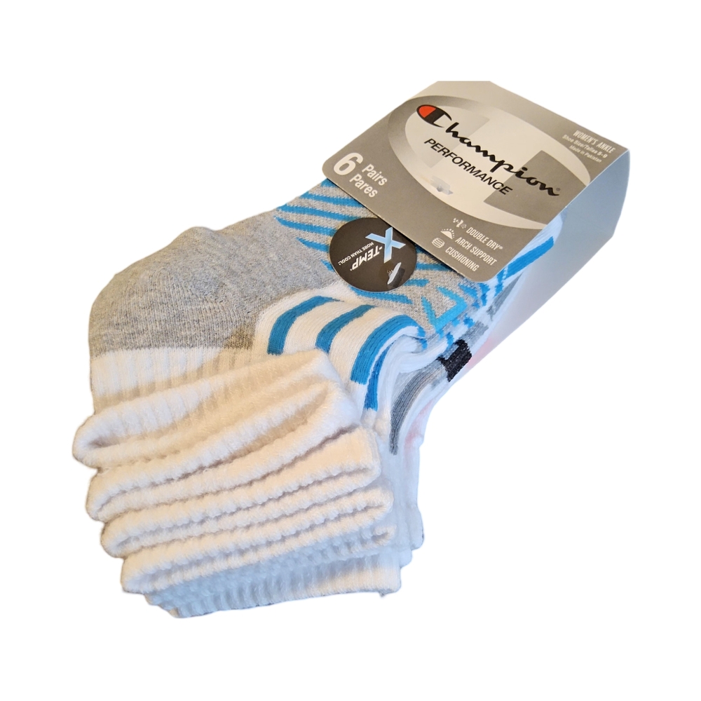 1 Champion Womens Ankle Performance Socks 6 pair  - Size 5-9